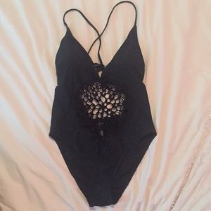 Black one piece swimsuit